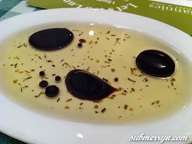 Vinegar and olive oil
