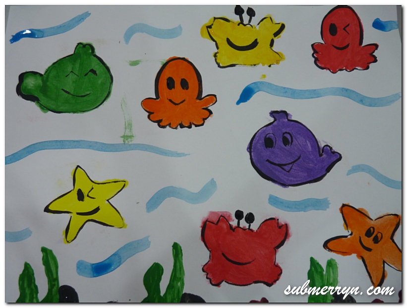  » Blog Archive | Crafts for Children » Marine World  Sponge Painting