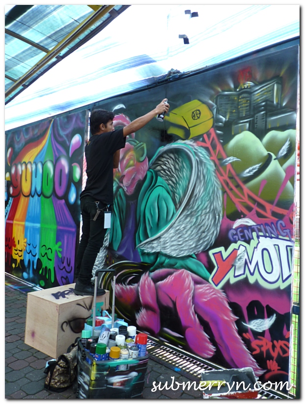 Graffiti artist at work