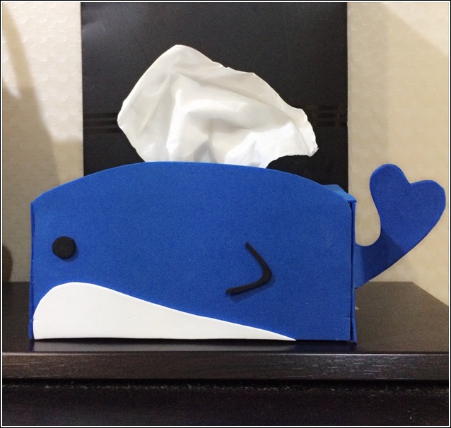 tissue box foam whale