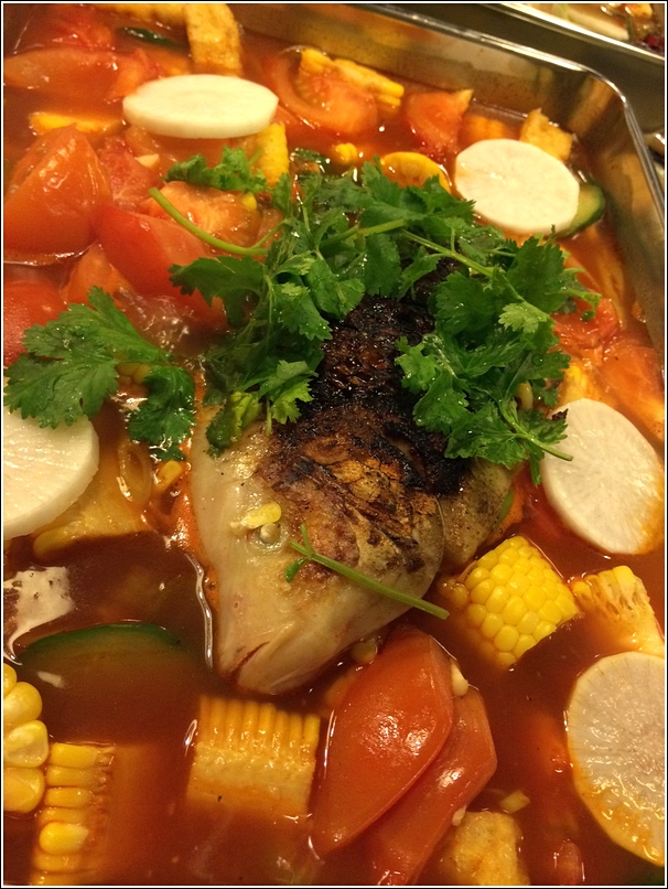 Ding Ding Grill Fish Steamboat with Sweet Corn and tomato broth private kitchen
