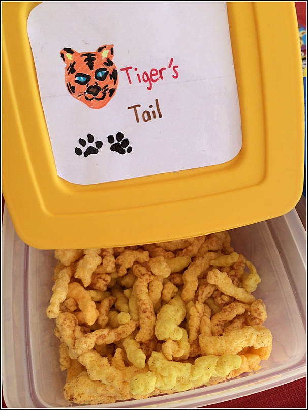 tiger's tail animal theme snack