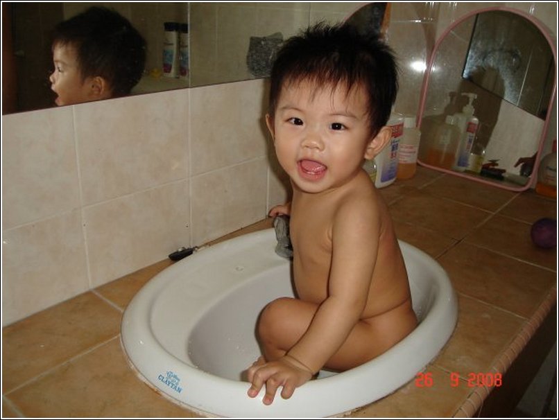 Ethan in the sink
