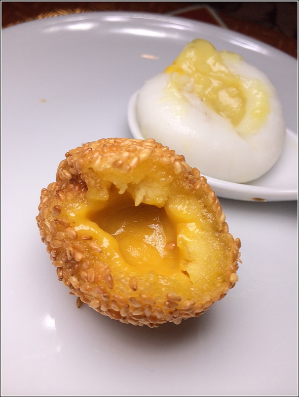 Crispy Deep Fried Sesame Balls with Salted Egg Yolk Custard Prince Hotel