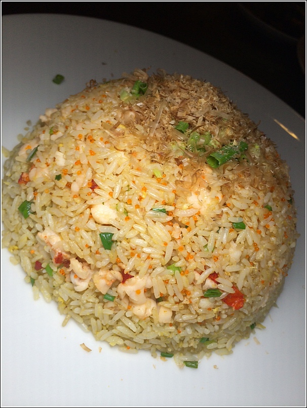 Wok-Fried Rice with Diced Lobster, Tobiko and Bonito Flakes