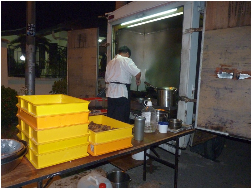 Caterer preparing food