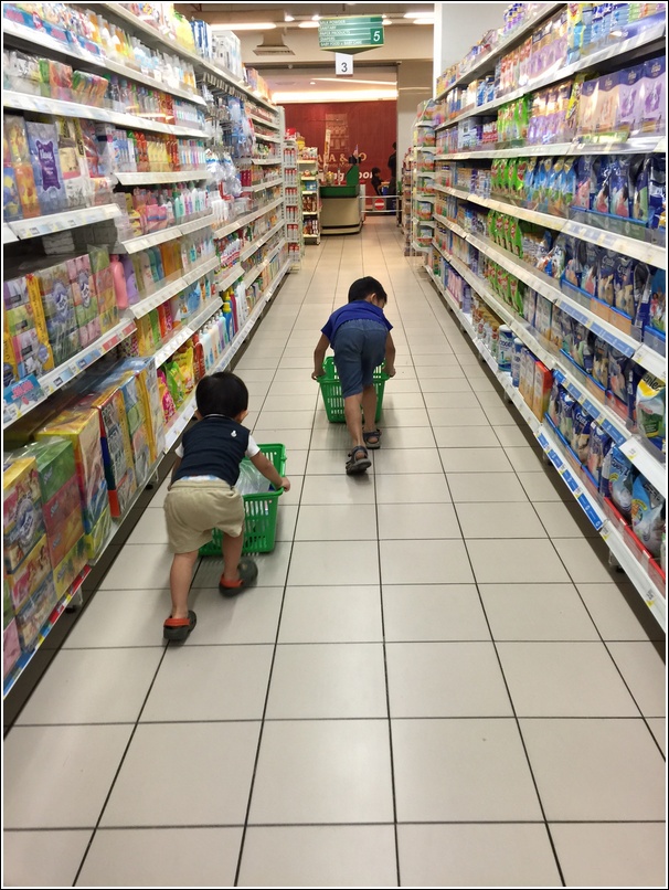 Bringing boys shopping