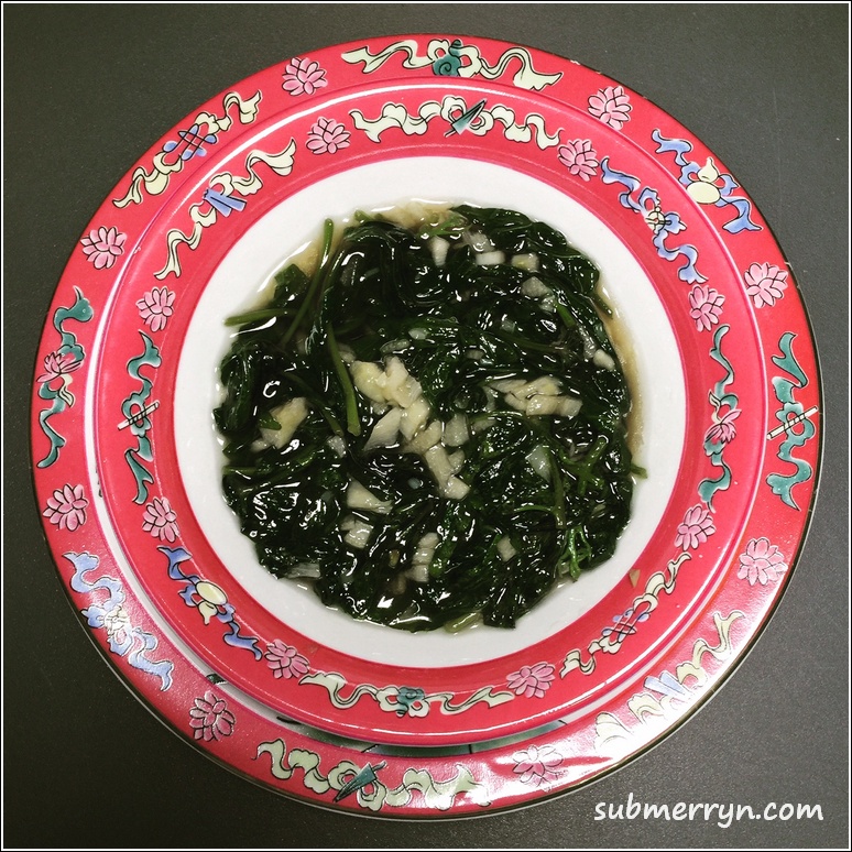 garlic fried sweet potato leaves