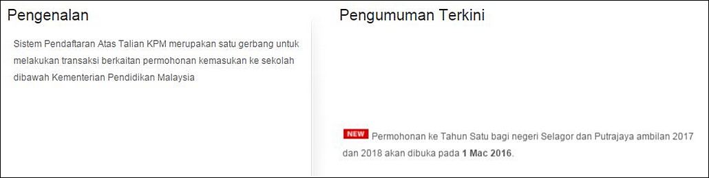 Permohonan ke Tahun Satu bagi Selangor dan Putrajaya